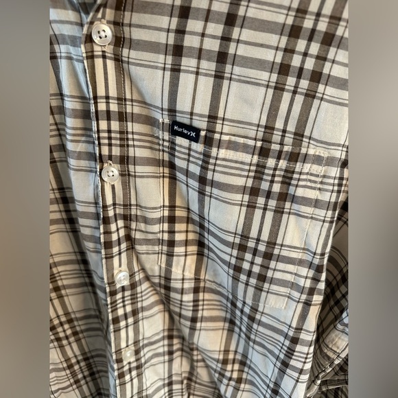 Hurley Checkered Shirt in Brown and Cream - Picture 2 of 4